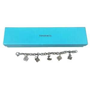 Vintage Tiffany & Co. Sterling Silver Baby Theme Charm Bracelet with box